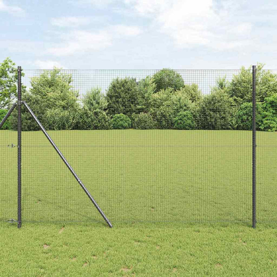 Afrasteringspaal Grijs 25 x 1,5 m (19 x 19 mm gaas) Staal