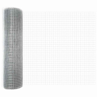 Afrasteringspaal Zilver 10 x 0,4 m (16 x 16 mm gaas) Staal