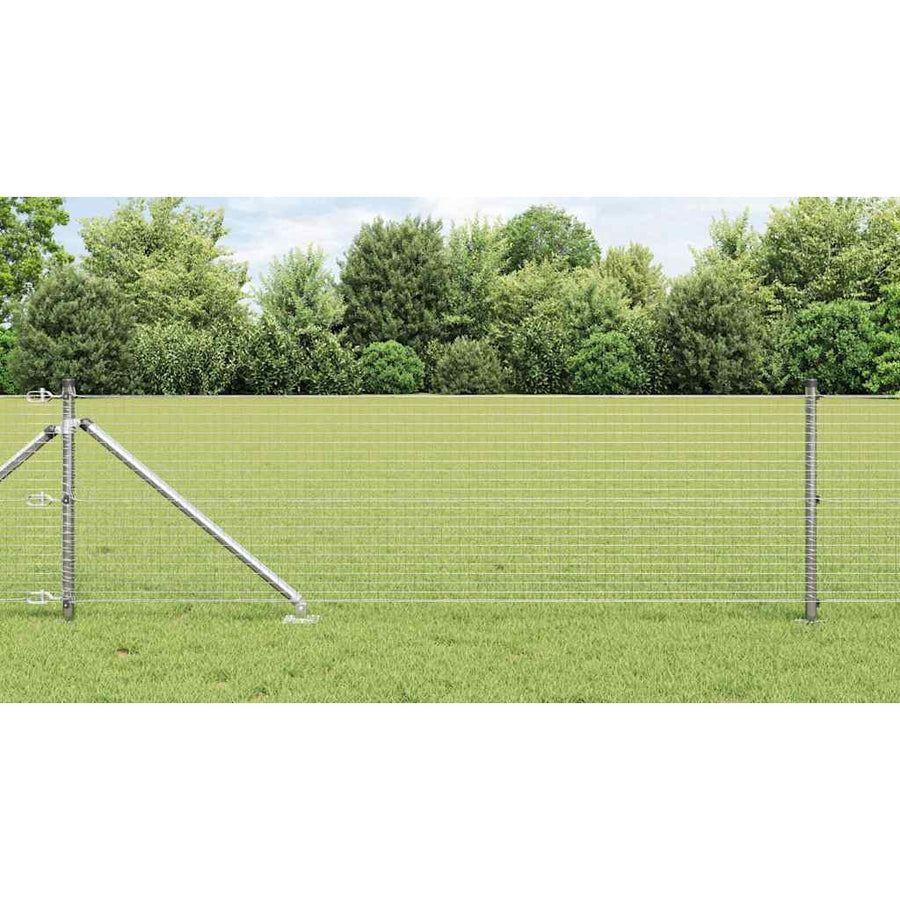 Afrasteringspaal Zilver 10 x 0,6 m (25 x 25 mm gaas) Staal