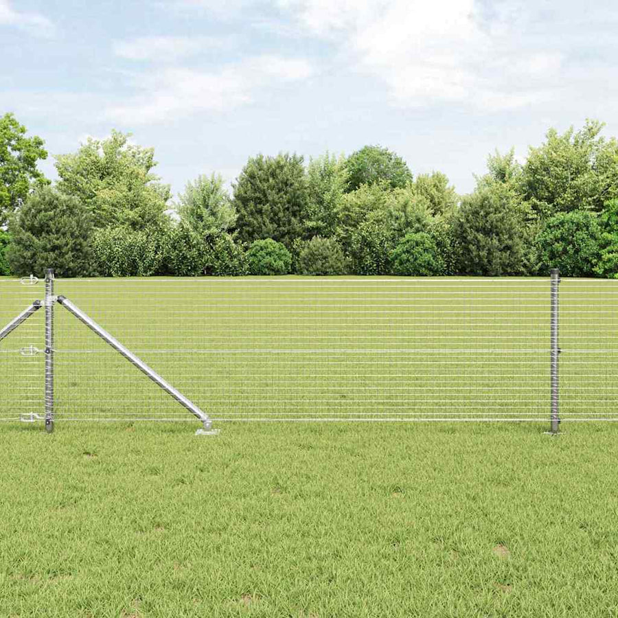 Afrasteringspaal Zilver 10 x 0,6 m (25 x 25 mm gaas) Staal