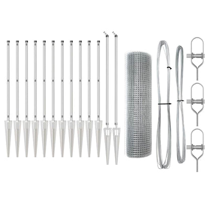 Afrasteringspaal Zilver 25 x 0,5 m (19 x 19 mm mesh) Staal
