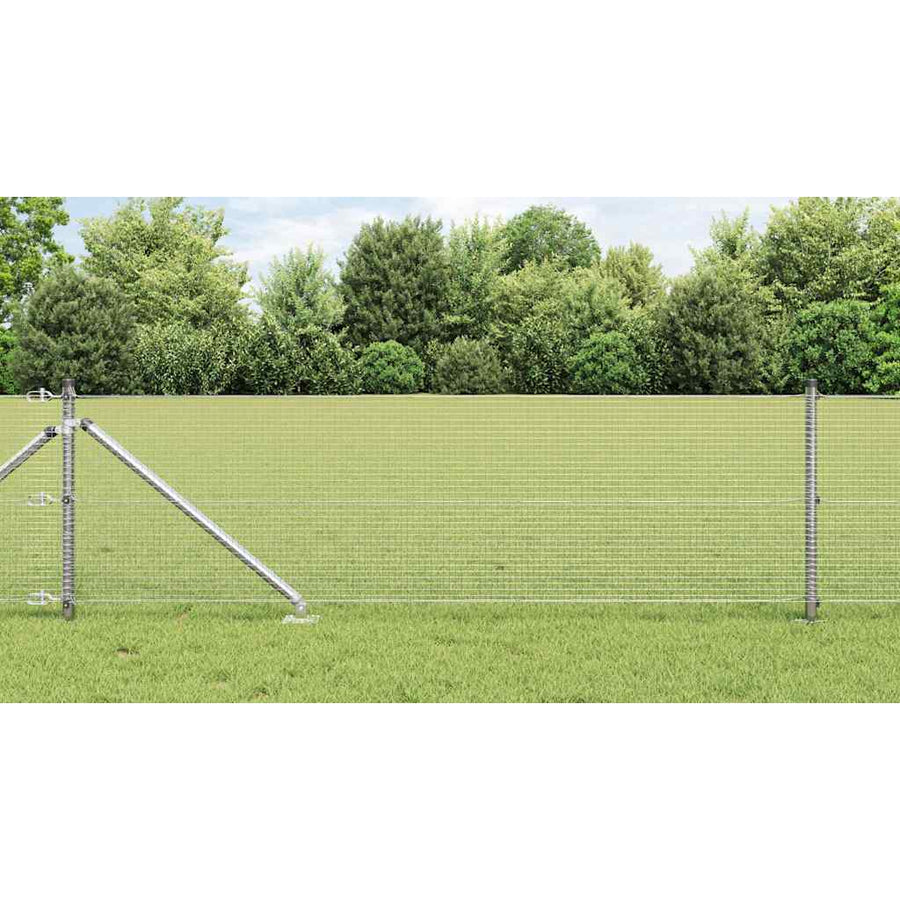 Afrasteringspaal Zilver 25 x 0,8 m (16 x 16 mm heknet) Staal