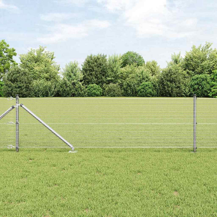 Afrasteringspaal Zilver 25 x 0,8 m (16 x 16 mm heknet) Staal