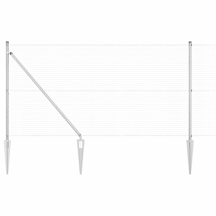 Afrasteringspaal Zilver 25 x 1 m (25 x 25 mm gaas) Staal