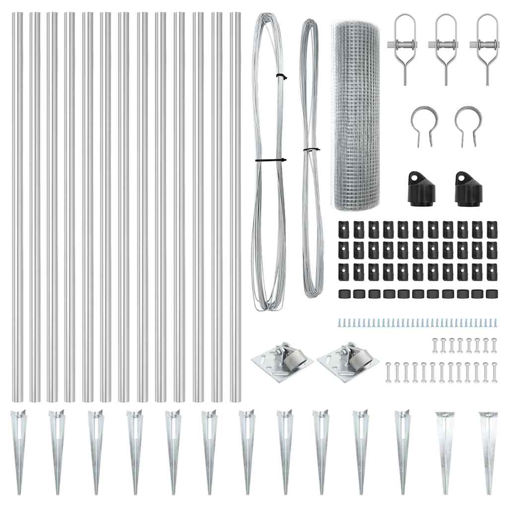Afrasteringspaal Zilver 25 x 1 m (25 x 25 mm gaas) Staal