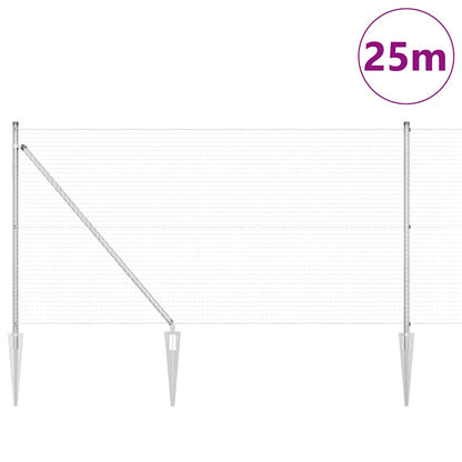Afrasteringspaal Zilver 25 x 1 m (25 x 25 mm gaas) Staal