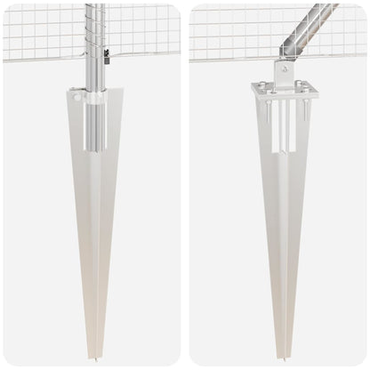 Afrasteringspaal Zilver 100 x 0,4 m (19 x 19 mm gaas) Staal