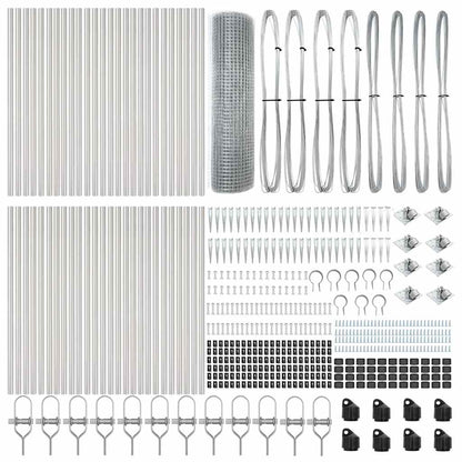 Afrasteringspaal Zilver 100 x 0,4 m (19 x 19 mm gaas) Staal