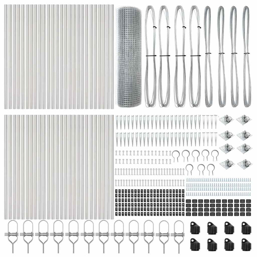 Afrasteringspaal Zilver 100 x 0,6 m (12 x 12 mm gaas) Staal