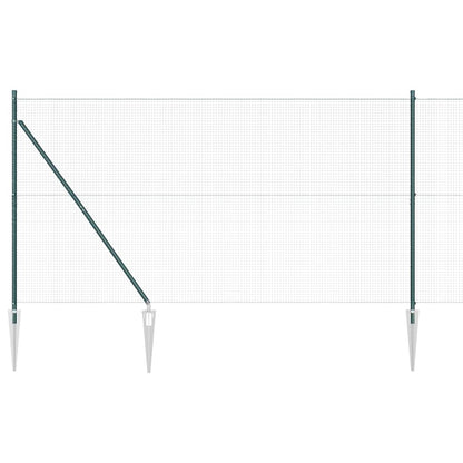 Hecke Met Palen 1.5 X 10 M Staal Groen 10 x 1,5 m (19 x 19 mm gaas)