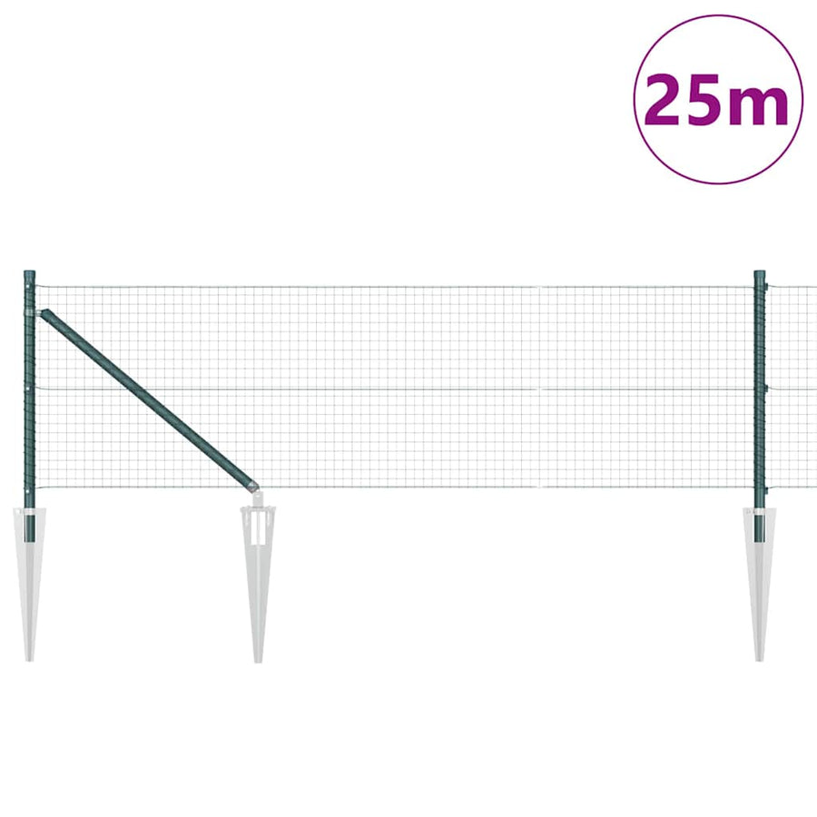 Afrasteringspaal Groen 25 x 0,6 m (25 x 25 mm gaas)