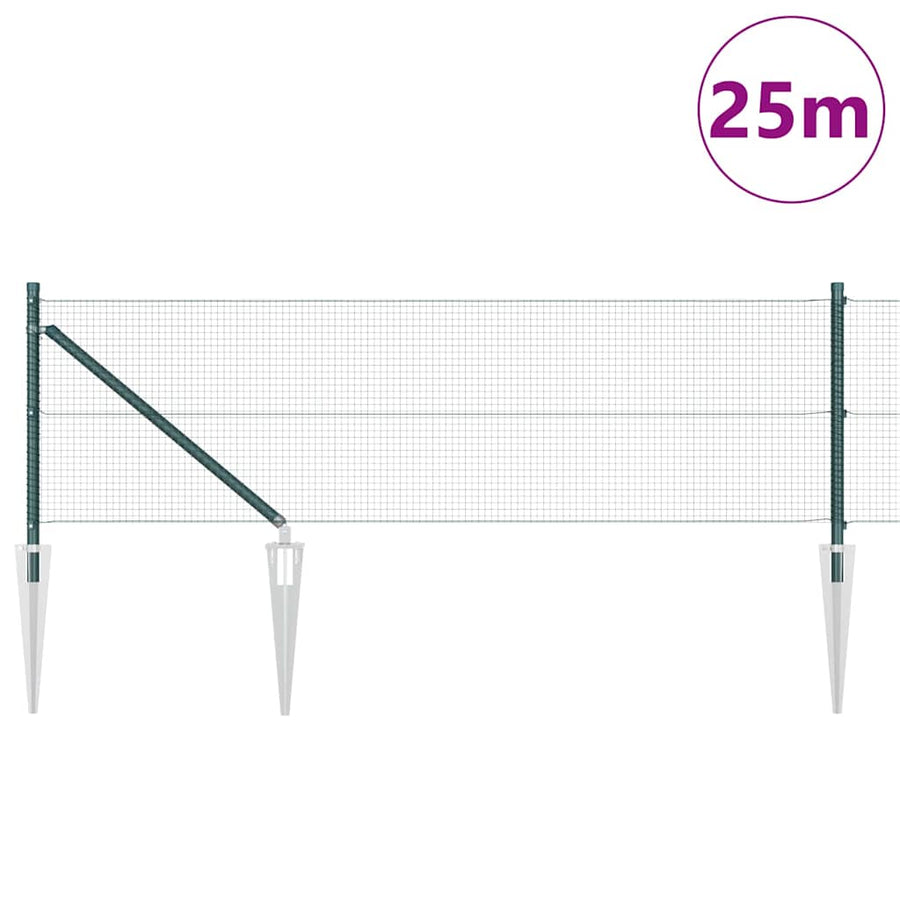 Afrasteringspaal Groen 25 x 0,8 m (16 x 16 mm heknet)