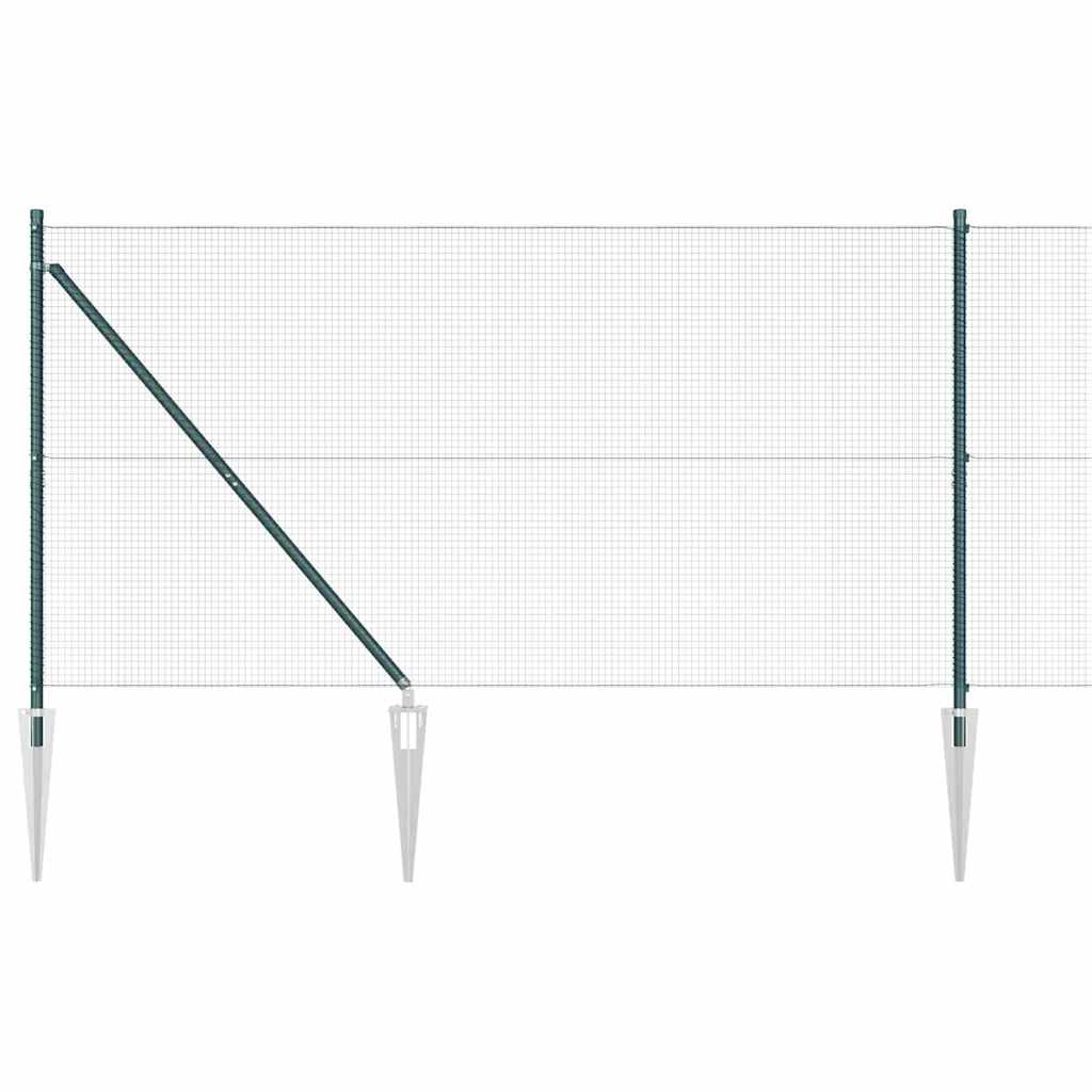 Afrasteringspaal Groen 25 x 1,4 m (16 x 16 mm gaas)