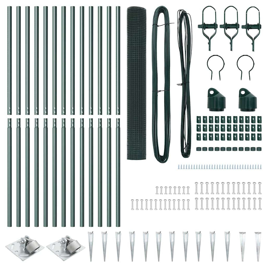 Afrasteringspaal Groen 25 x 1,4 m (16 x 16 mm gaas)