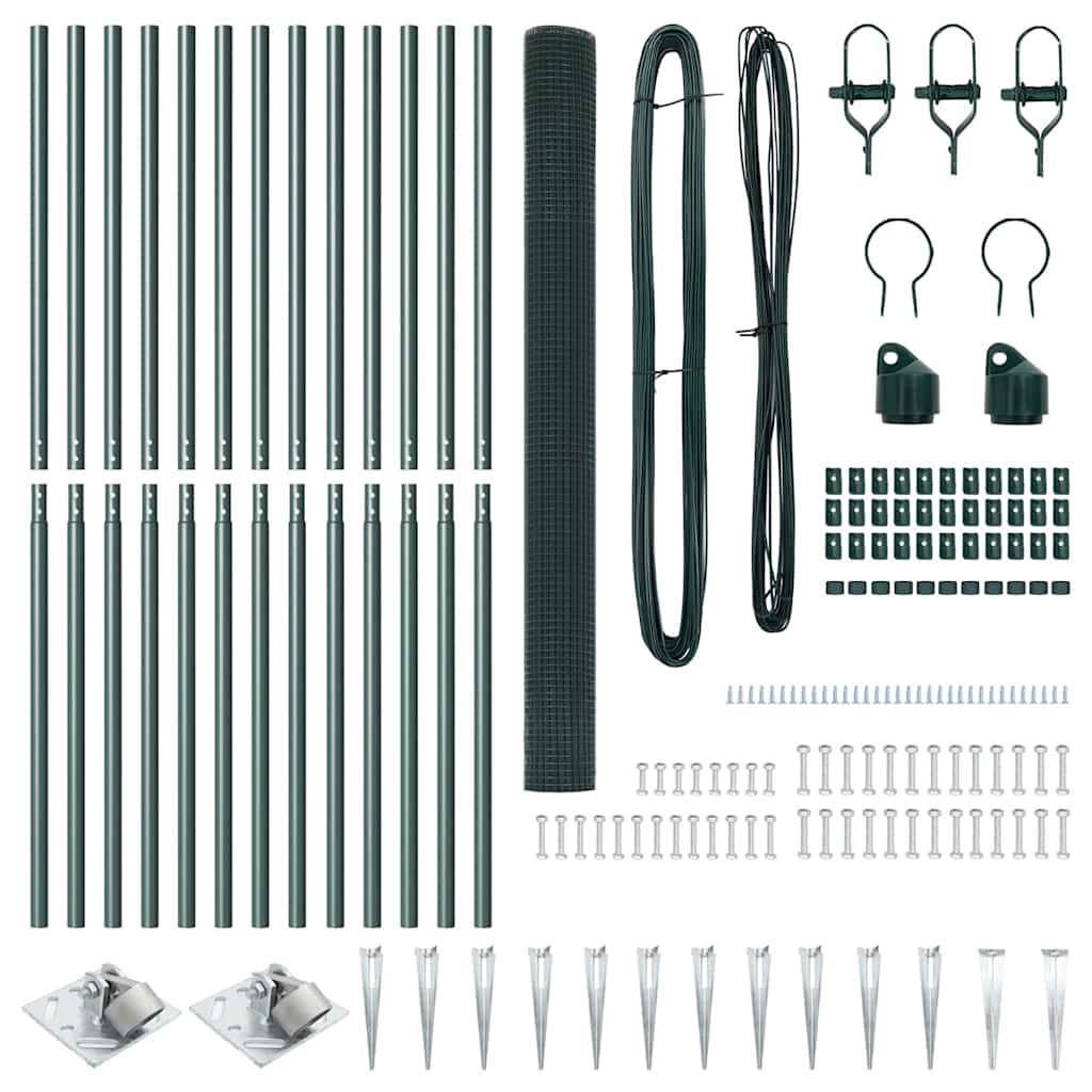 Afrasteringspaal Staal Groen 25 x 1,5 m (12 x 12 mm gaas)
