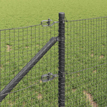 Hecke Met Palen Grijs 0.4 X 10 M Staal Grijs
