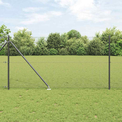 Hecke Met Palen 1 X 10 M Staal Grijs 10 x 1 m (19 x 19 mm mesh)
