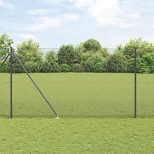 Hecke Met Palen 1.5 X 10 M Staal Grijs 10 x 1.5 m (12 x 12 mm gaas)