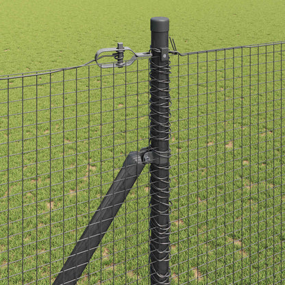 Hecke Met Palen 1.5 X 10 M Staal Grijs 10 x 1,5 m (19 x 19 mm gaas)