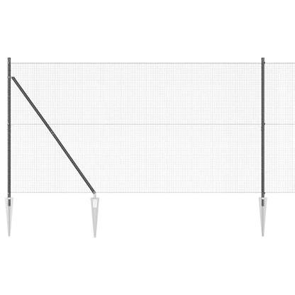 Hecke Met Palen 1.5 X 10 M Staal Grijs 10 x 1,5 m (19 x 19 mm gaas)