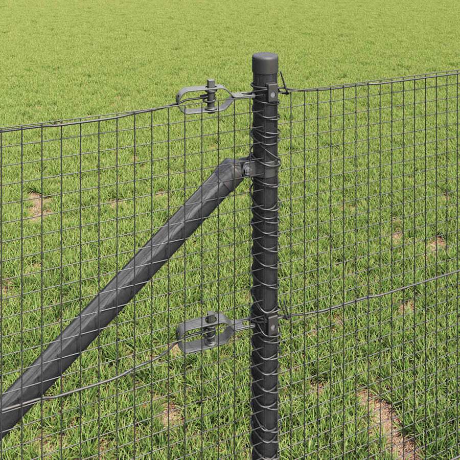 Hecke Met Palen Grijs 1 X 25 M Staal Grijs