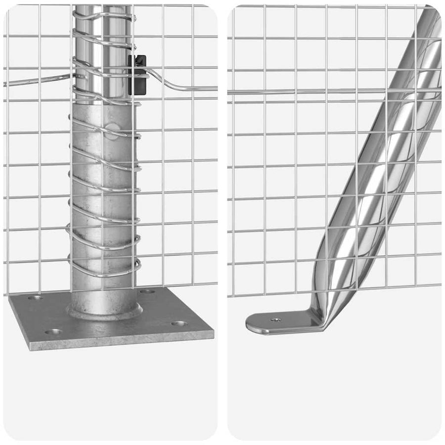Afrasteringspaal Zilver 100 x 0,6 m (19 x 19 mm gaas) Staal