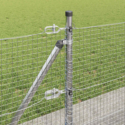 Afrasteringspaal Zilver 100 x 0,6 m (19 x 19 mm gaas) Staal
