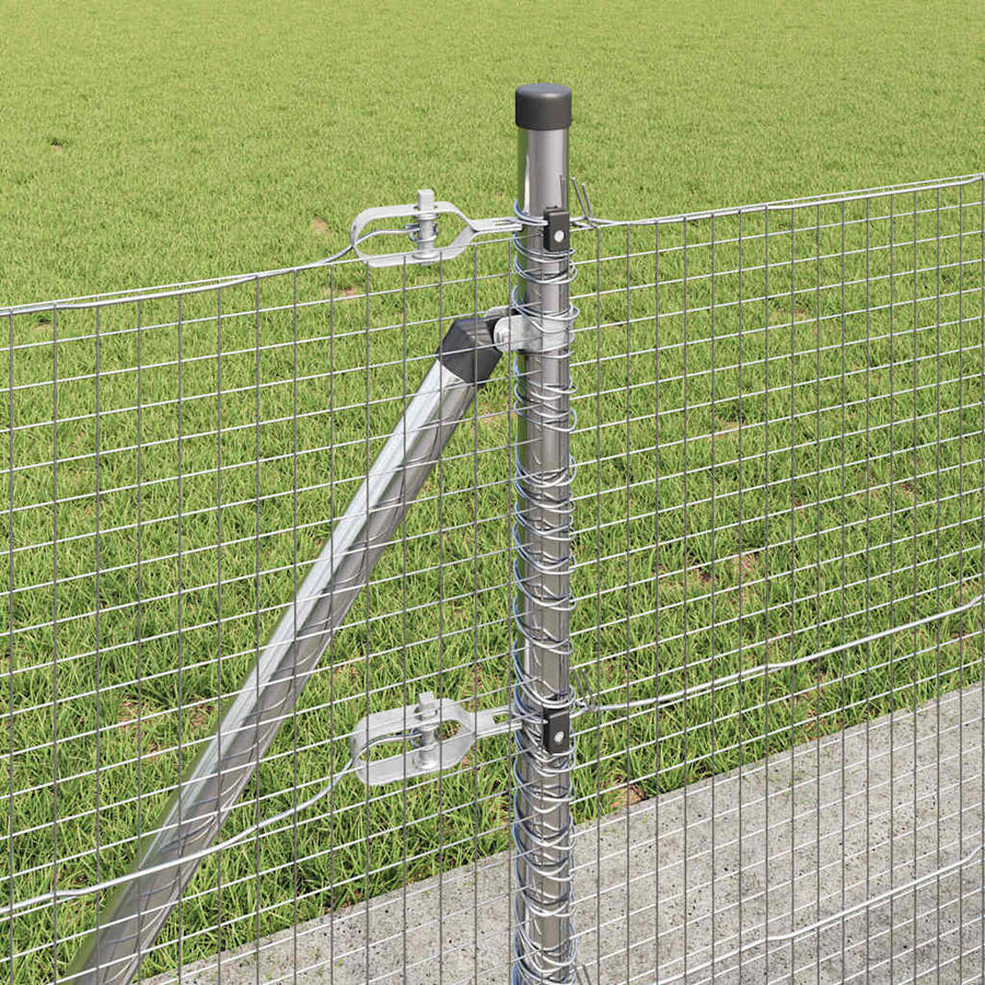 Afrasteringspaal Zilver 100 x 0,6 m (19 x 19 mm gaas) Staal