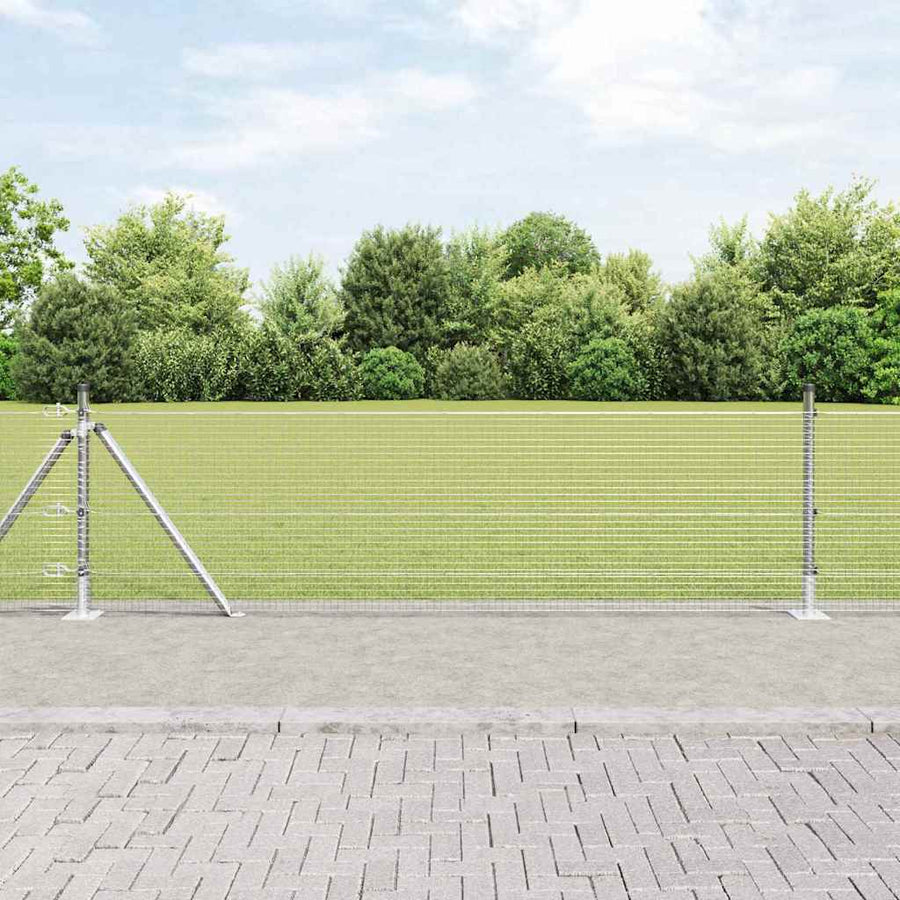 Afrasteringspaal Zilver 100 x 0,6 m (19 x 19 mm gaas) Staal