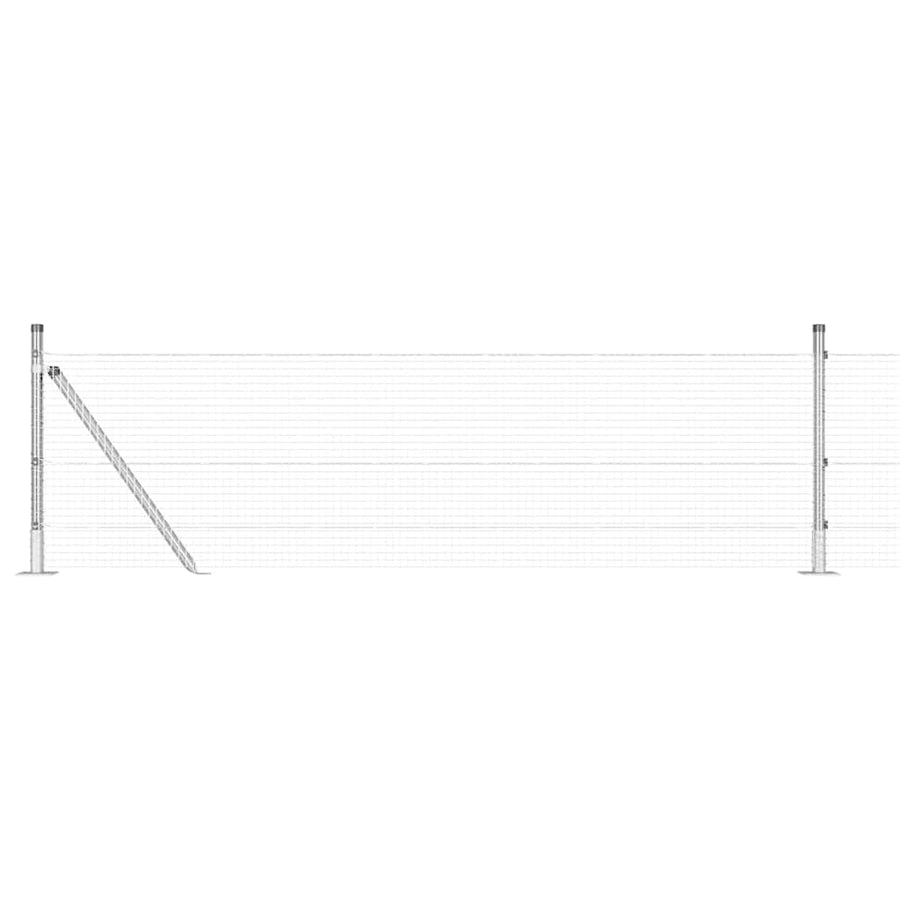 Afrasteringspaal Zilver 100 x 0,6 m (19 x 19 mm gaas) Staal