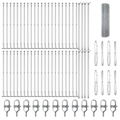 Afrasteringspaal Zilver 100 x 0,6 m (19 x 19 mm gaas) Staal