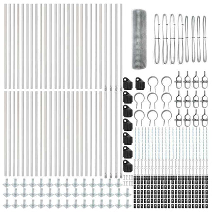 Afrasteringspaal Zilver 100 x 0,6 m (19 x 19 mm gaas) Staal