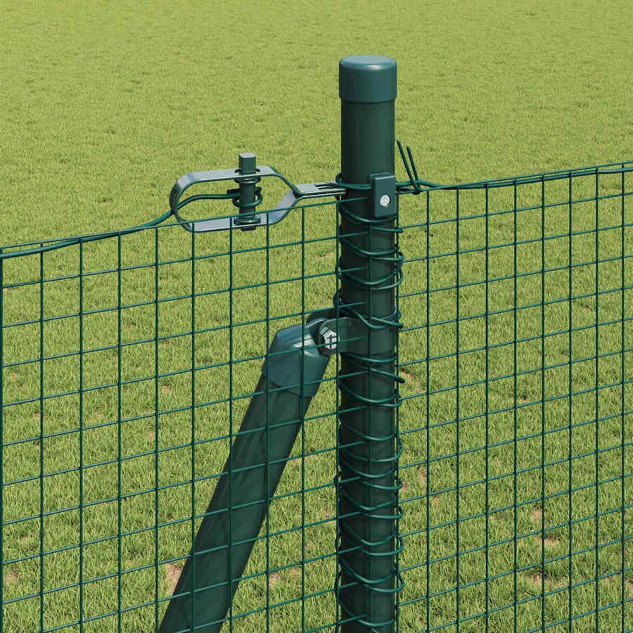 Hecke Met Palen 1.5 X 10 M Staal Groen 10 x 1,5 m (19 x 19 mm gaas)
