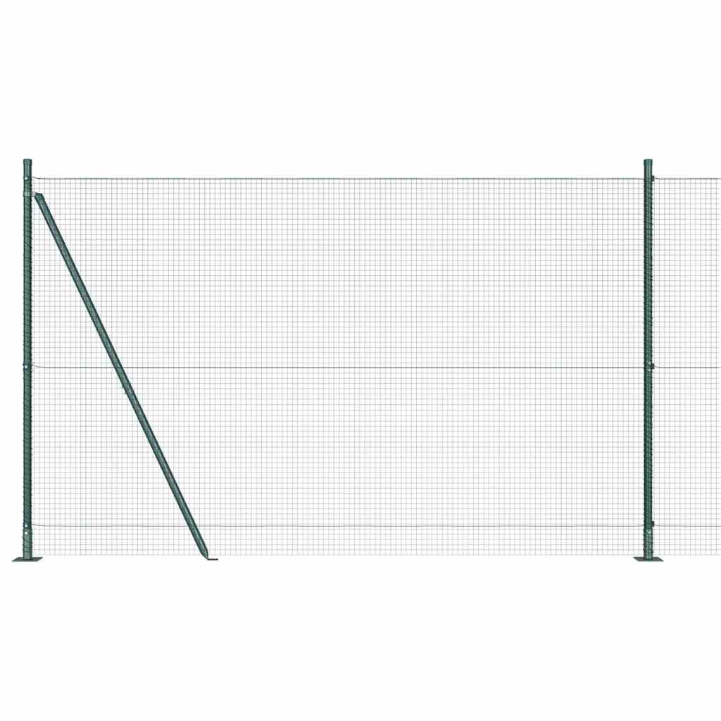 Hecke Met Palen 1.5 X 10 M Staal Groen 10 x 1,5 m (19 x 19 mm gaas)