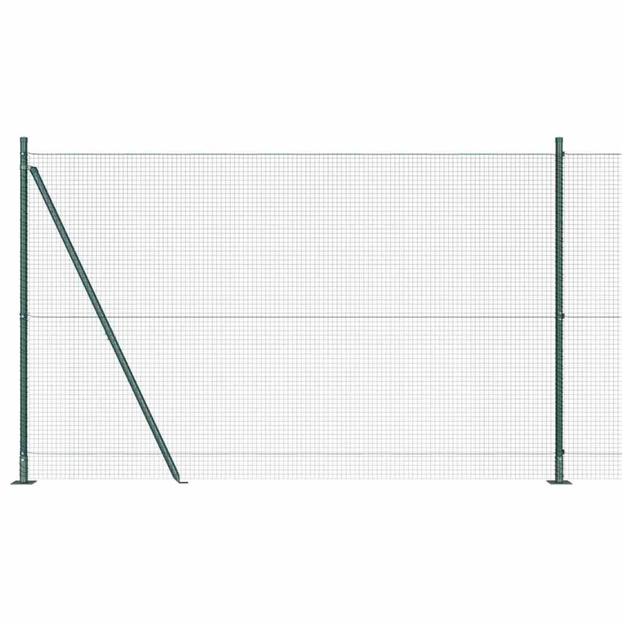 Hecke Met Palen 1.5 X 10 M Staal Groen 10 x 1,5 m (19 x 19 mm gaas)