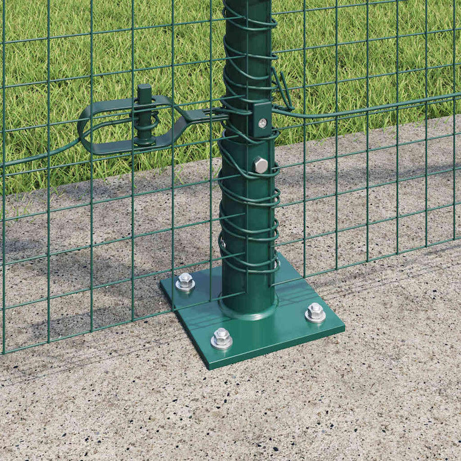 Hecke Met Palen 1.5 X 10 M Staal Groen 10 x 1,5 m (25 x 25 mm gaas)