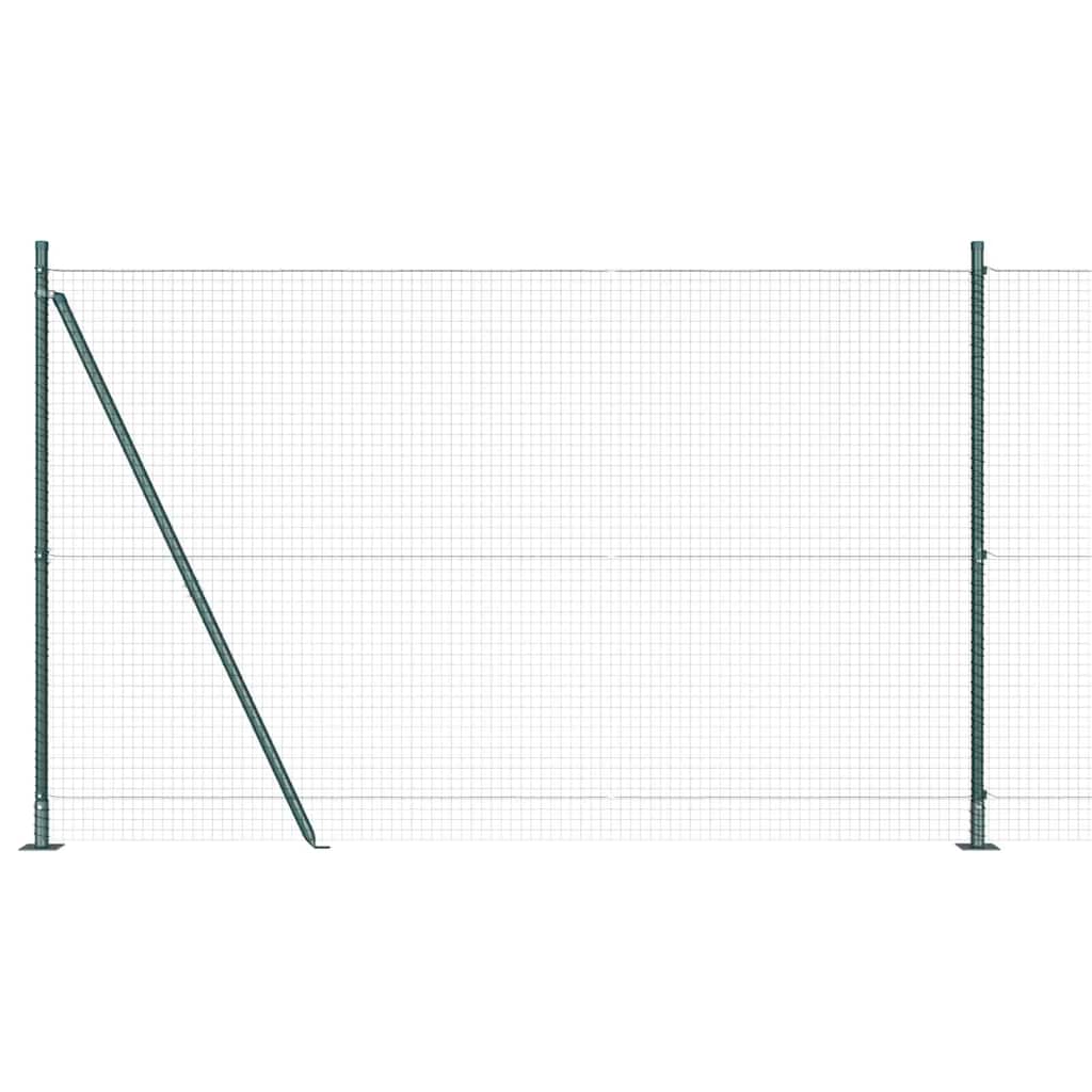 Hecke Met Palen 1.5 X 10 M Staal Groen 10 x 1,5 m (25 x 25 mm gaas)