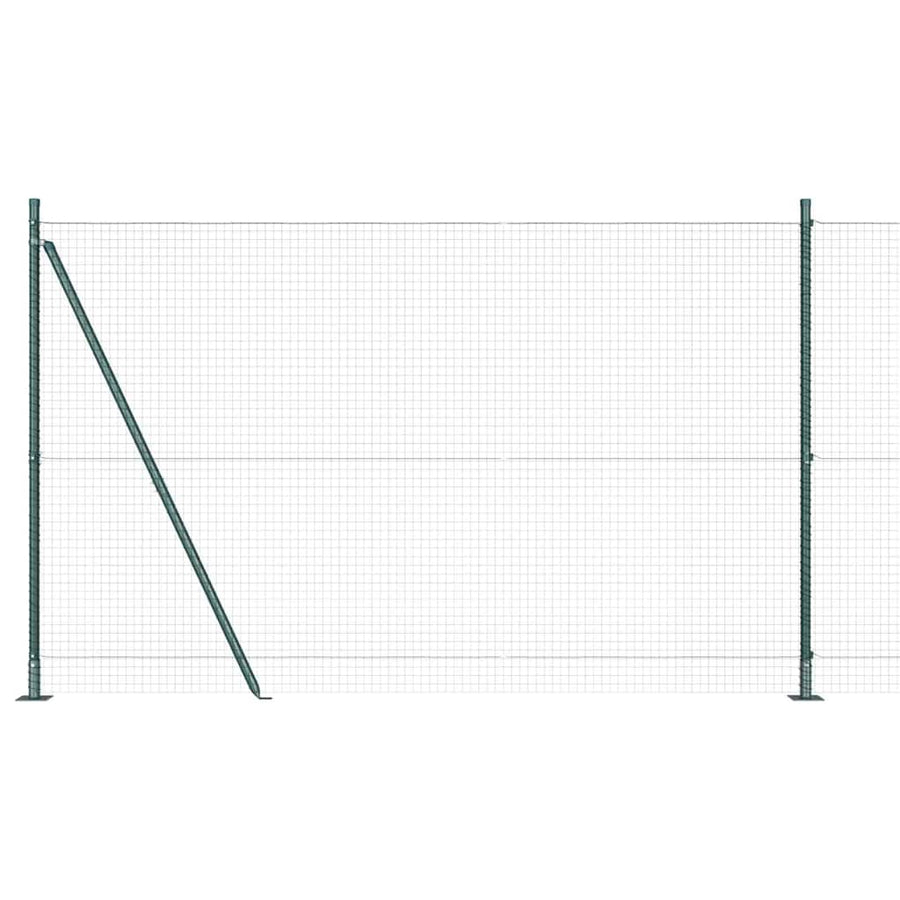 Hecke Met Palen 1.5 X 10 M Staal Groen 10 x 1,5 m (25 x 25 mm gaas)