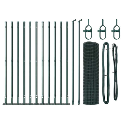 Hecke Met Palen 0,5 X 25 M Staal Groen 25 x 0,5 m (25 x 25 mm gaas)