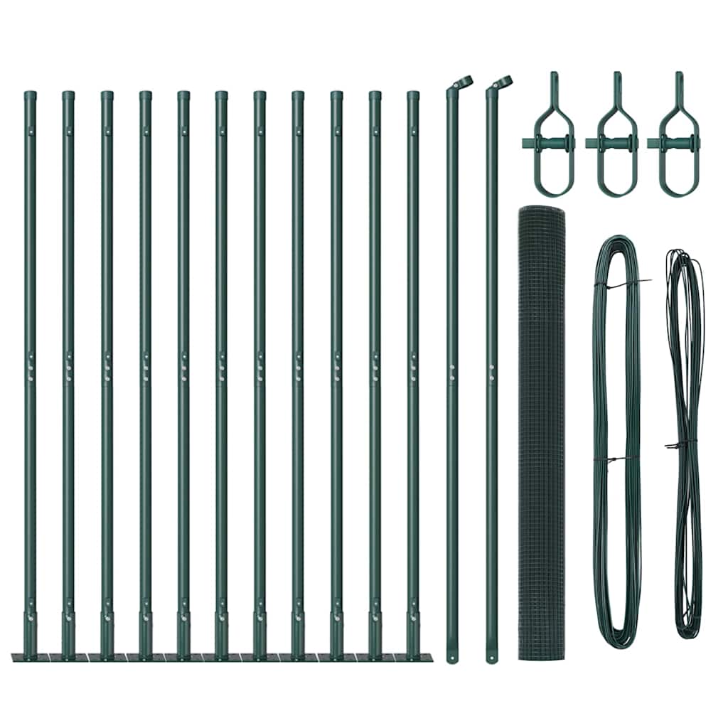 Afrasteringspaal Staal Groen 25 x 1,5 m (12 x 12 mm gaas)