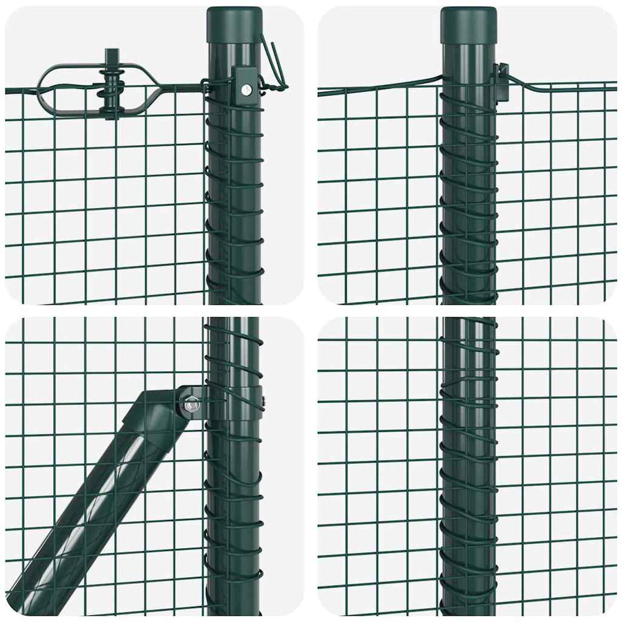 Gelaste Draadhek met 13 Flanged Palen Groen 0.5x50 m Staal