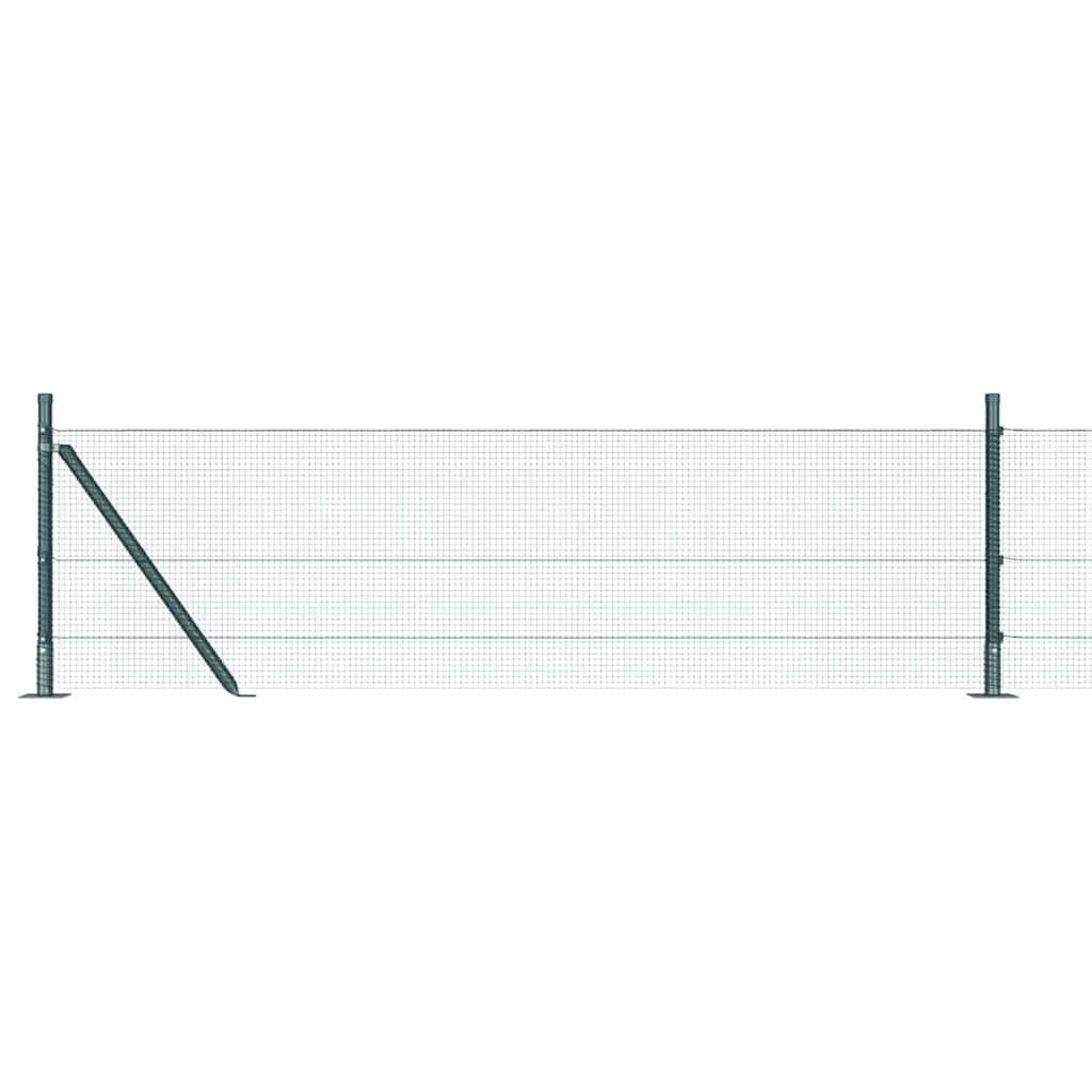 Gelast Draadhek met 13 Flensposts Groen 0.6x100 m Staal