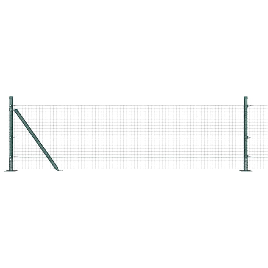 Gelast Draadhek met 13 Flenspalen Groen 0.6x100 m Staal