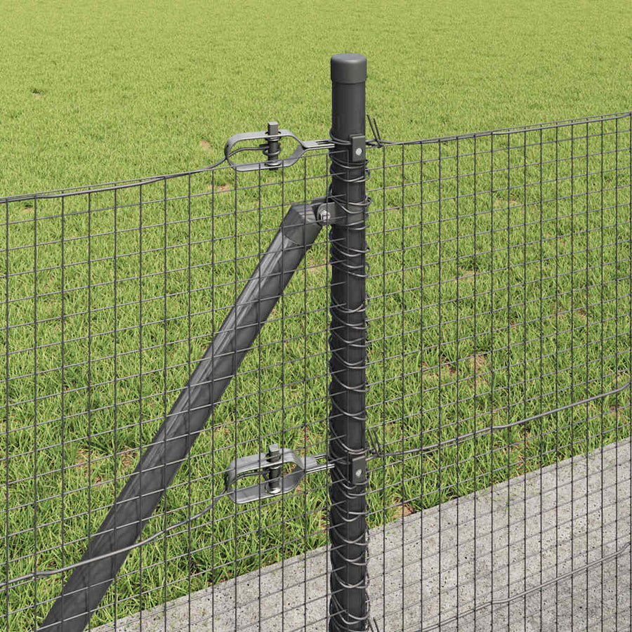 Hecke Met Palen Grijs 0.4 X 10 M Staal Grijs
