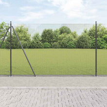 Hecke Met Palen 1.5 X 10 M Staal Grijs 10 x 1.5 m (12 x 12 mm gaas)