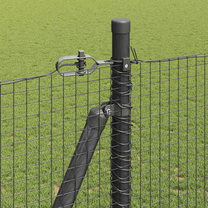 Hecke Met Palen 1.5 X 10 M Staal Grijs 10 x 1,5 m (19 x 19 mm gaas)