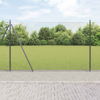Hecke Met Palen 1.5 X 10 M Staal Grijs 10 x 1,5 m (19 x 19 mm gaas)
