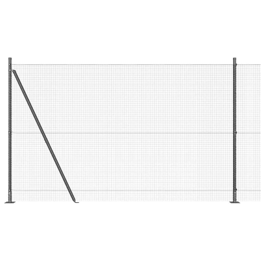 Hecke Met Palen 1.5 X 10 M Staal Grijs 10 x 1,5 m (19 x 19 mm gaas)