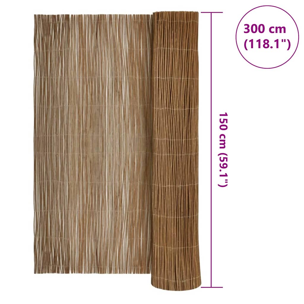 Wilgen Schutting Naturel 150 x 300 cm Wilg