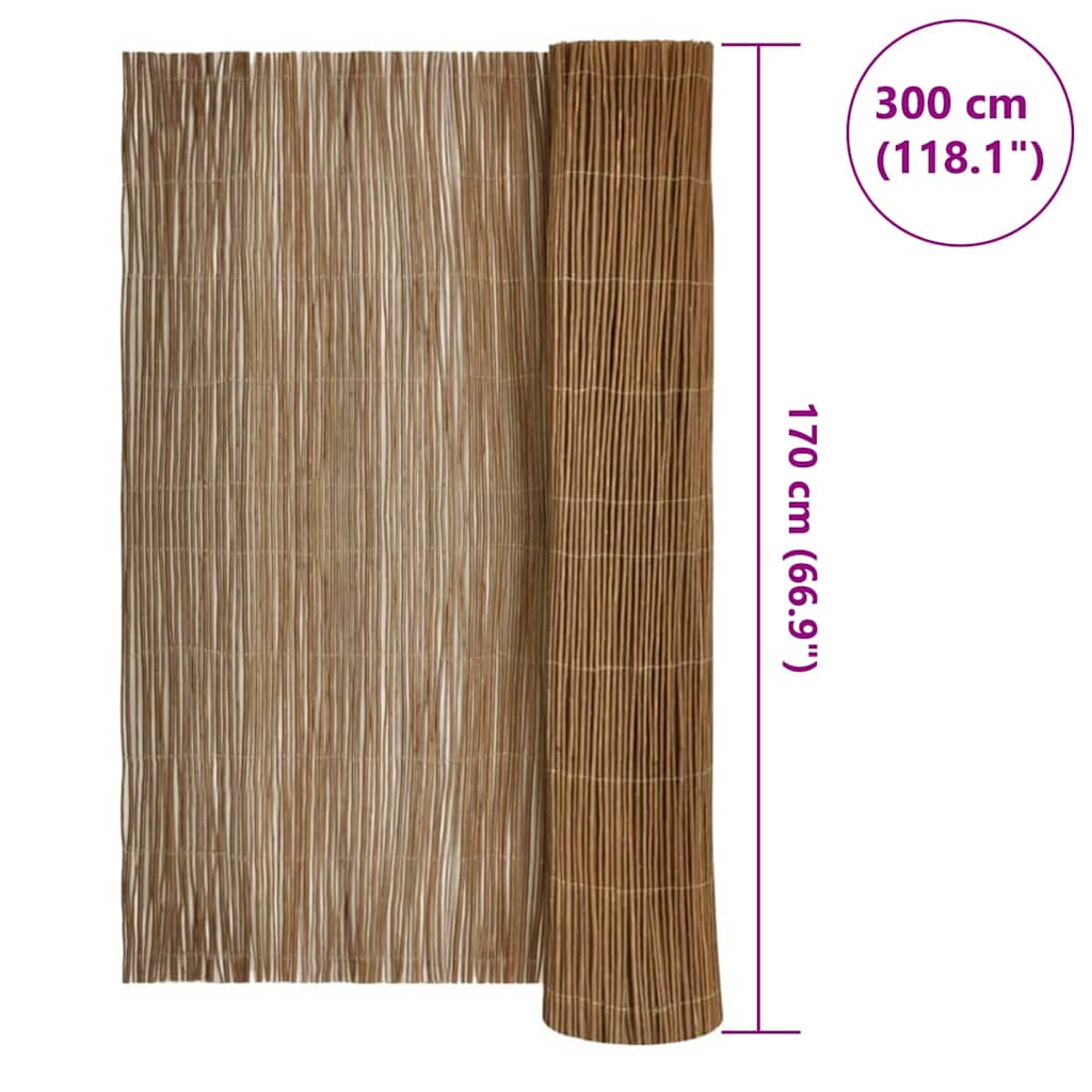 Wilgen Schutting Naturel 170 x 300 cm Wilg